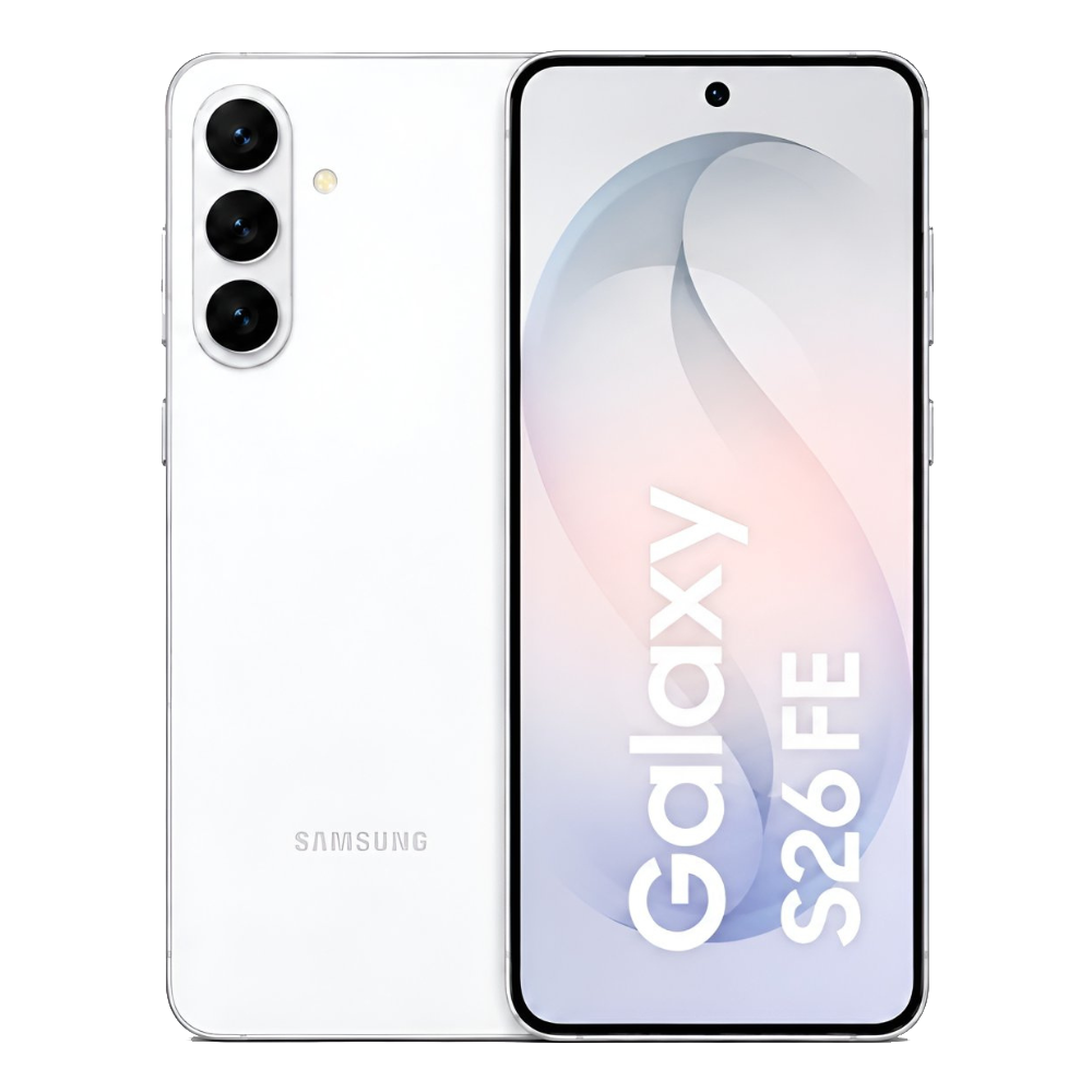 Samsung Galaxy S26 FE Front and Back in White