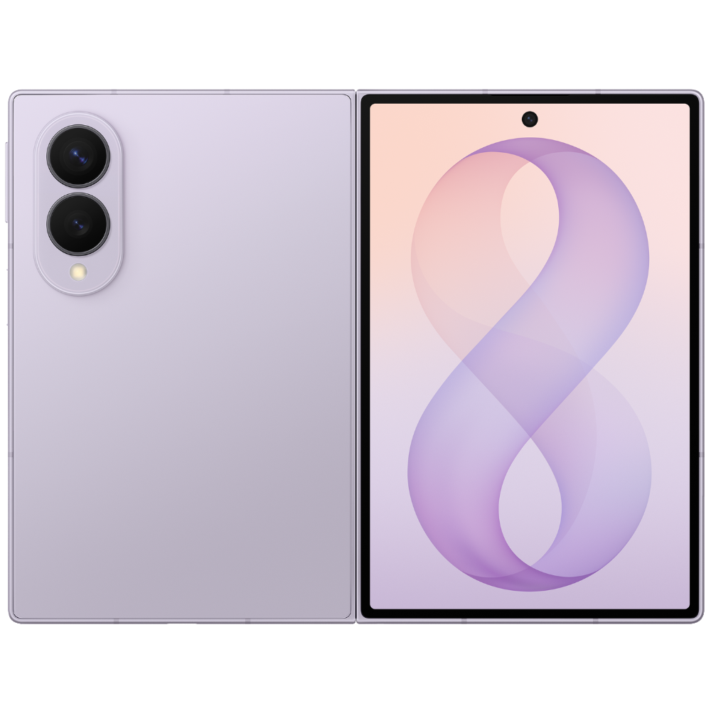 Samsung Galaxy Z Fold 8 Front and Back in Lavender