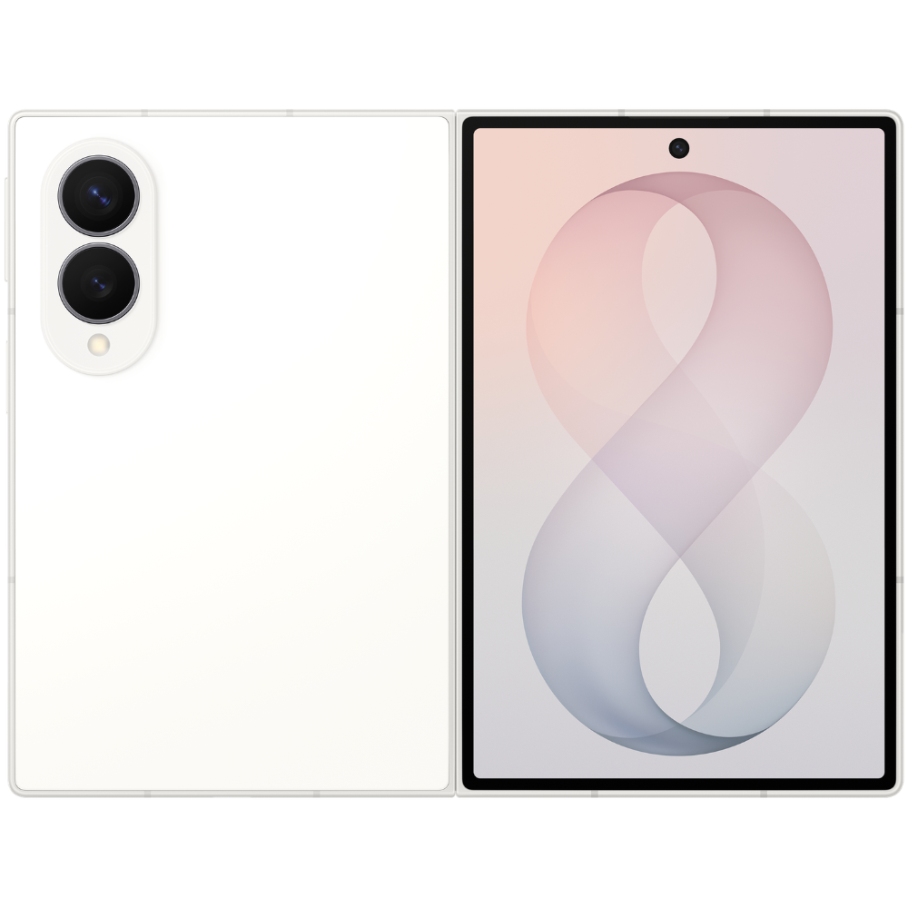 Samsung Galaxy Z Fold 8 Front and Back in Cream