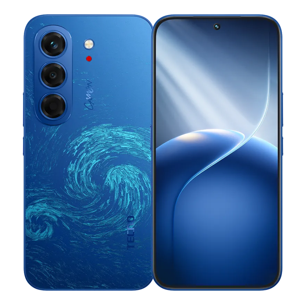 Tecno Camon Slim 5G Van Gogh Blue Front and Back View