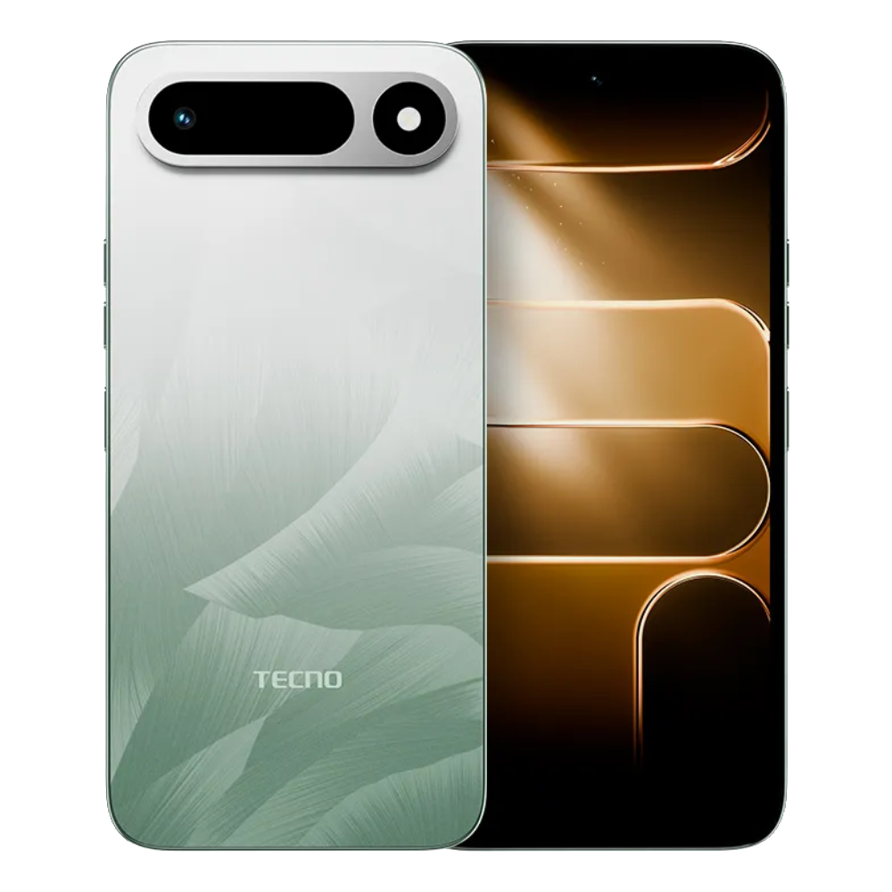 TECNO POP X 5G front and back in Ripple Green