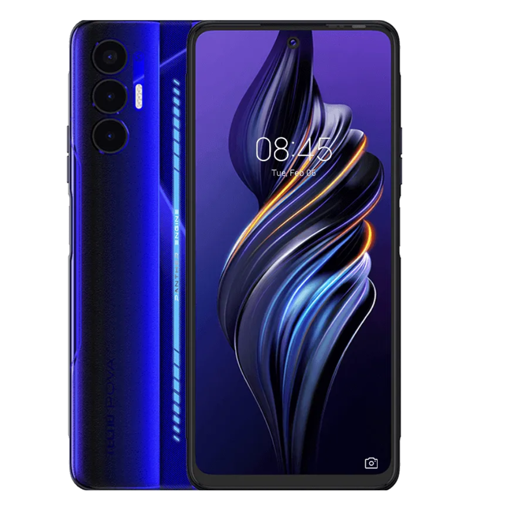 Tecno Pova 3 front back Electric Blue