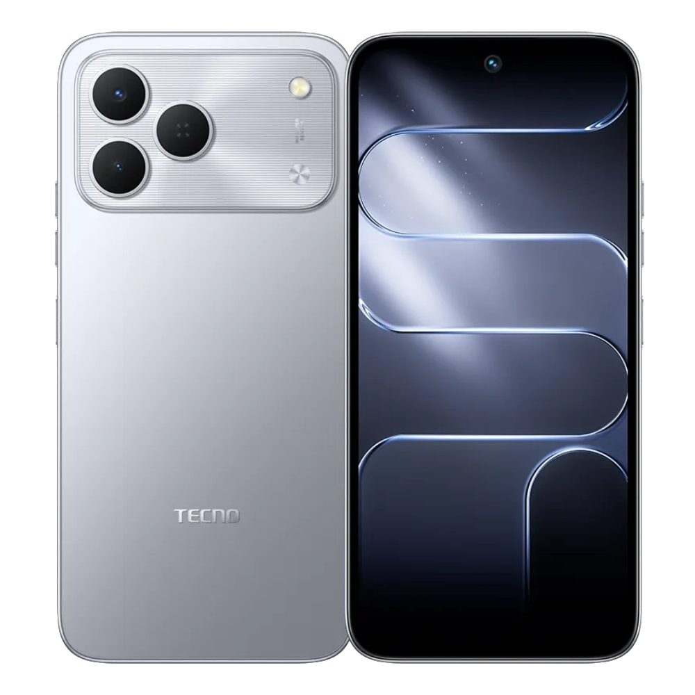 Tecno Spark 50 front and back in Titanium Grey
