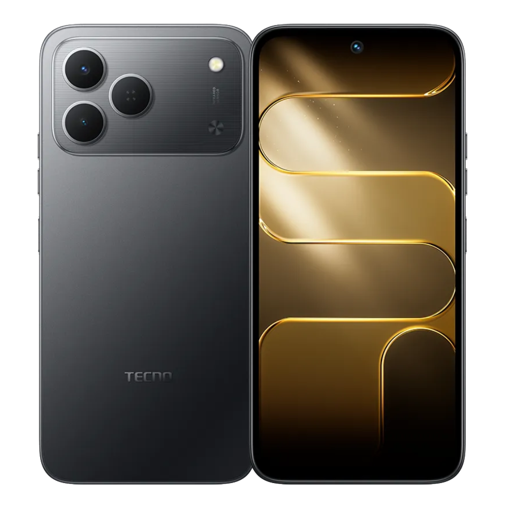 Tecno Spark 50 front and back in Ink Black