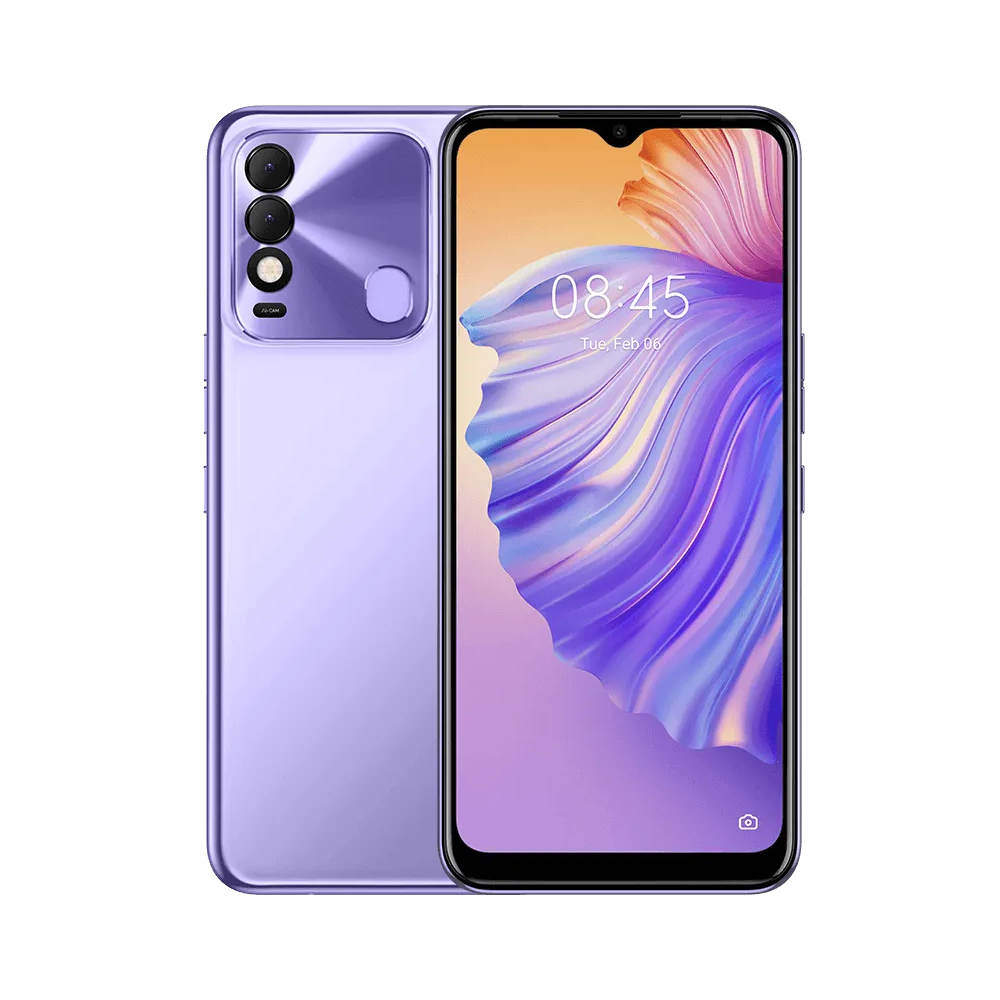 Tecno Spark 8 Iris Purple Front and Back