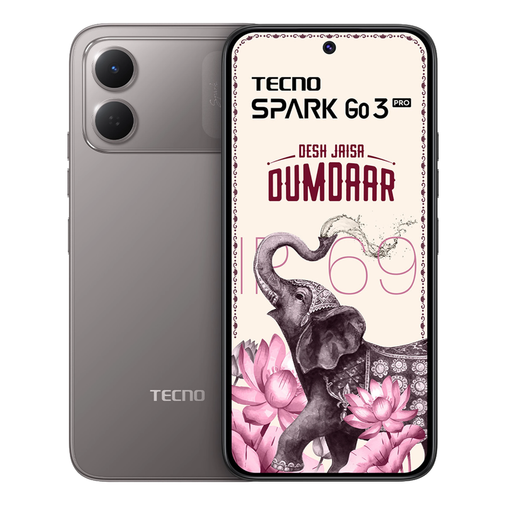 Tecno Spark Go 3 Pro Basalt Titanium Front and Back View