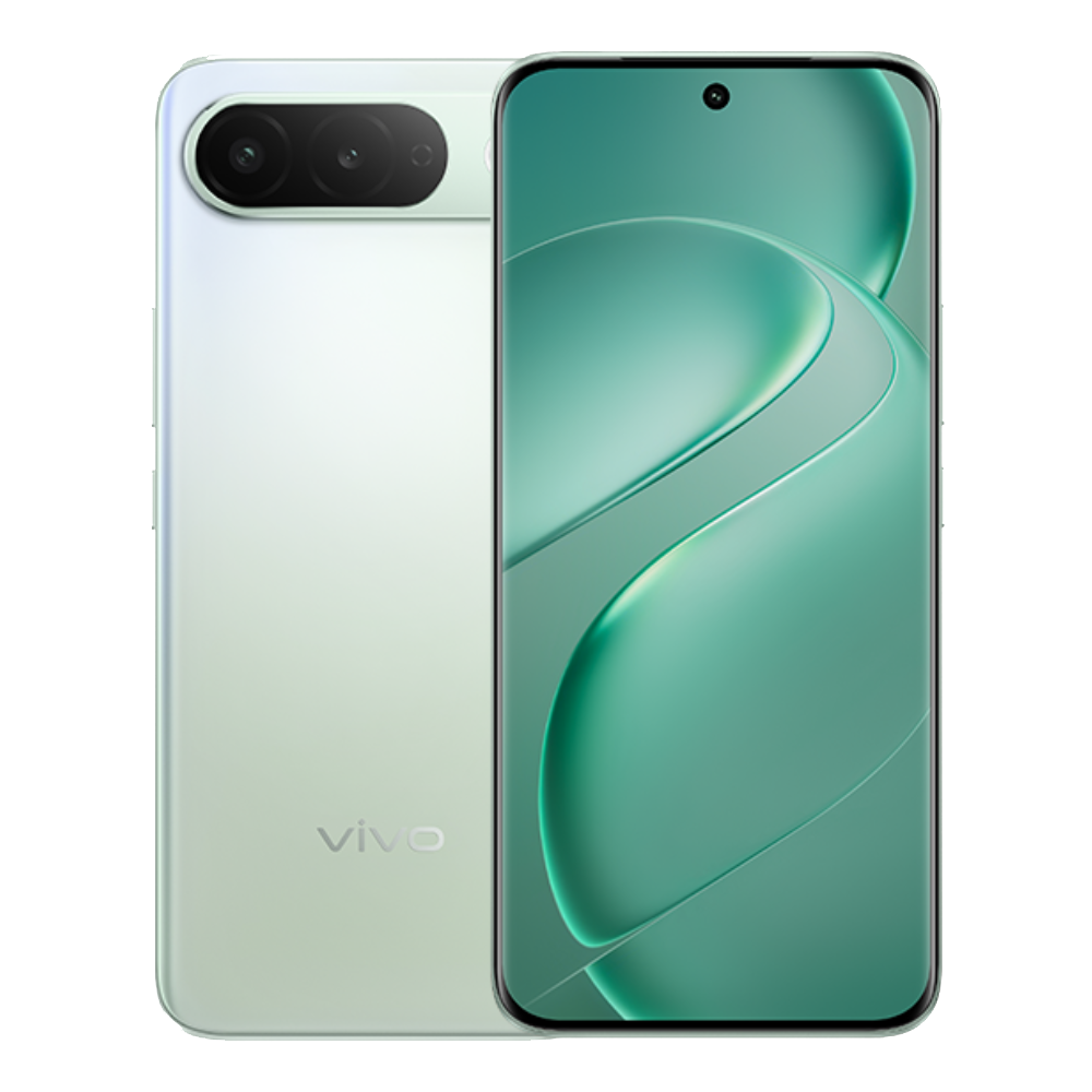 Vivo T5 5G Silver Green Front and Back View