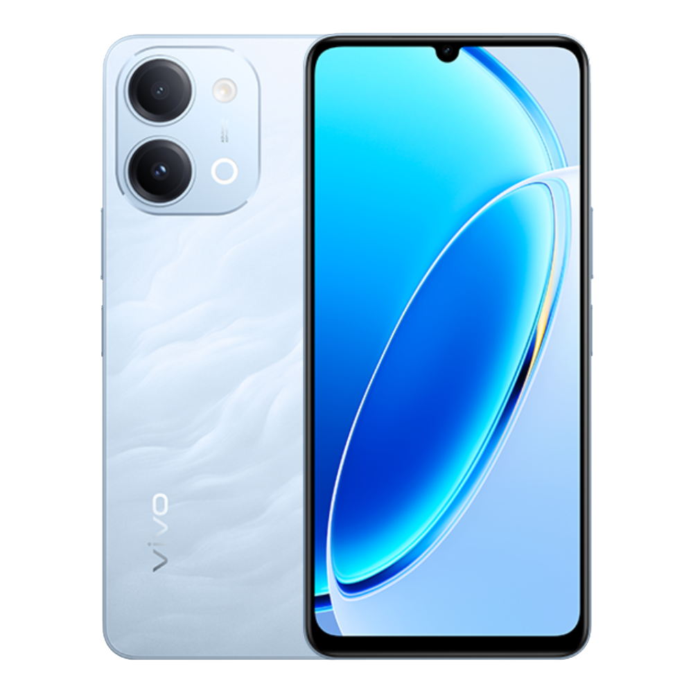 Vivo T5 Lite 5G Front and Back in Wave Blue