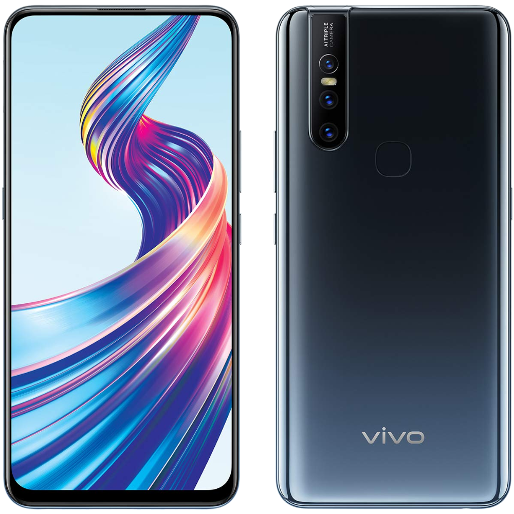 Vivo V15 front and back in Frozen Black