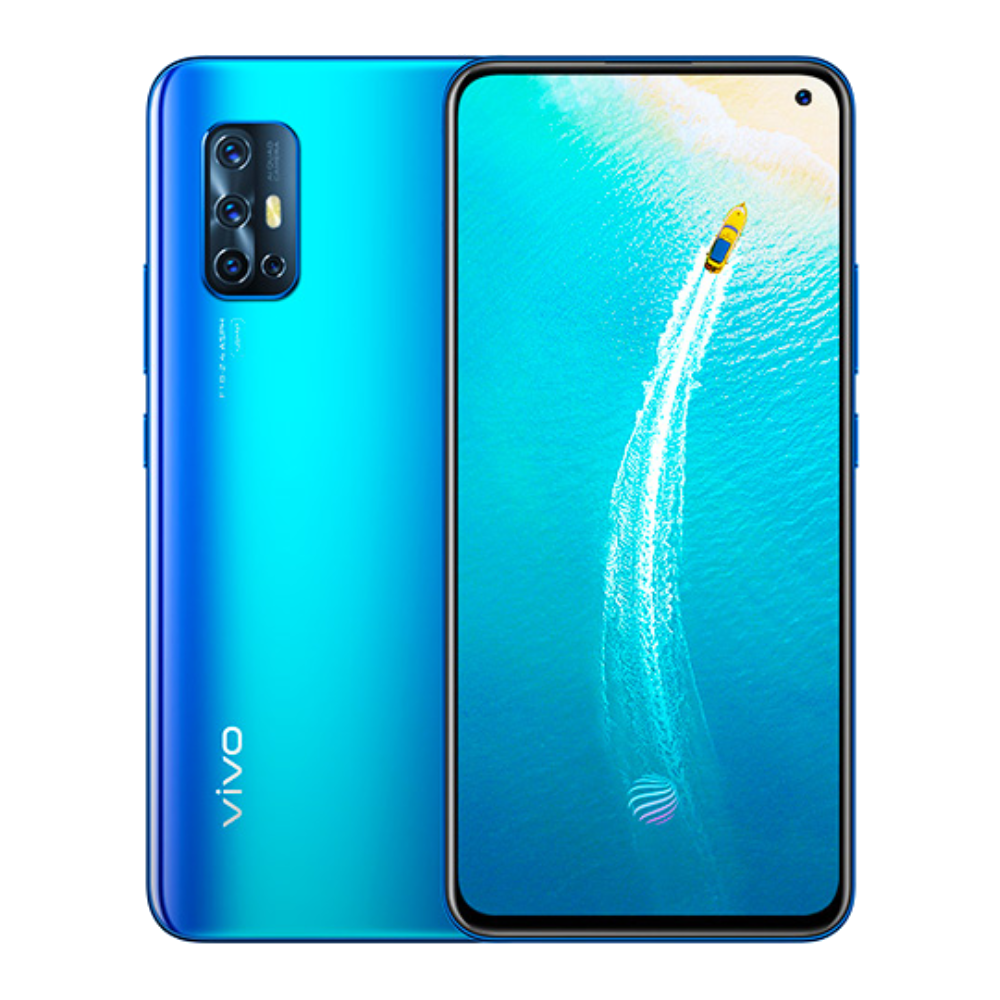 Vivo V19 Neo front back Admiral Blue