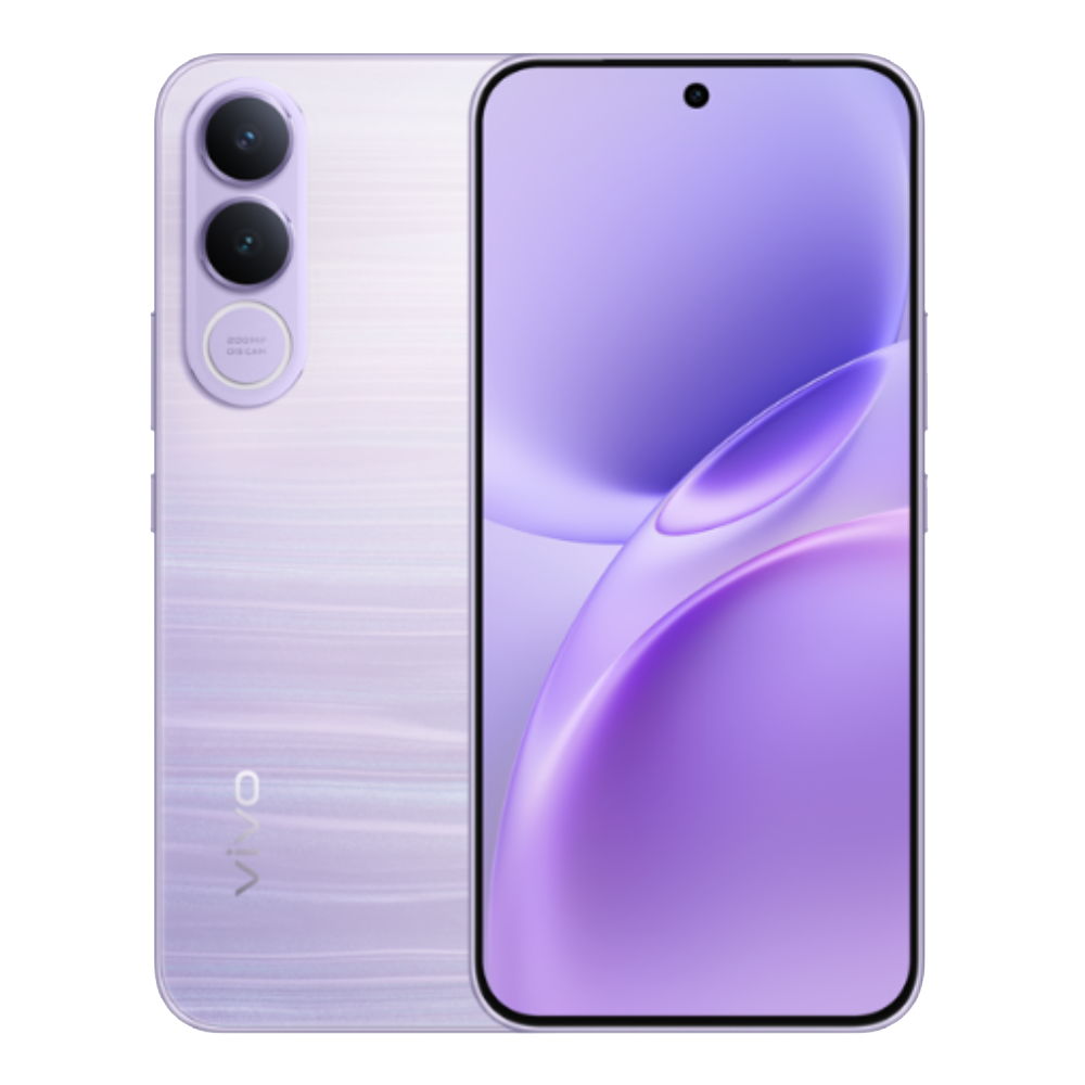 Vivo V70 FE front and back Northern Lights Purple