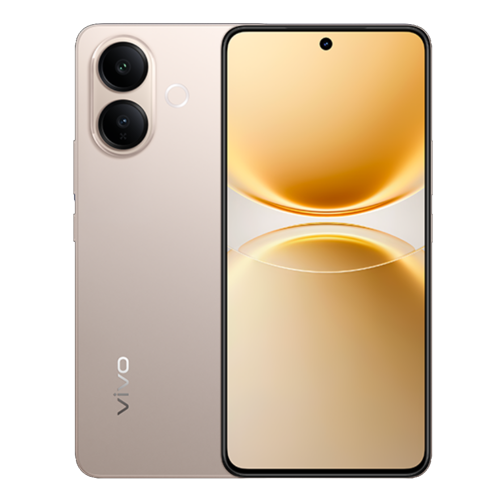 Vivo V70 Lite Gold Front and Back