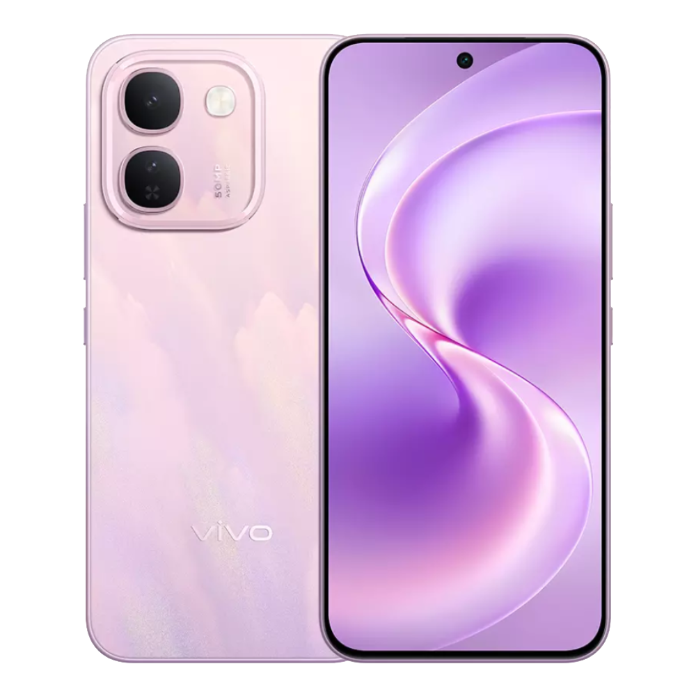 Vivo V80 Lite 5G Pink Front and Back View