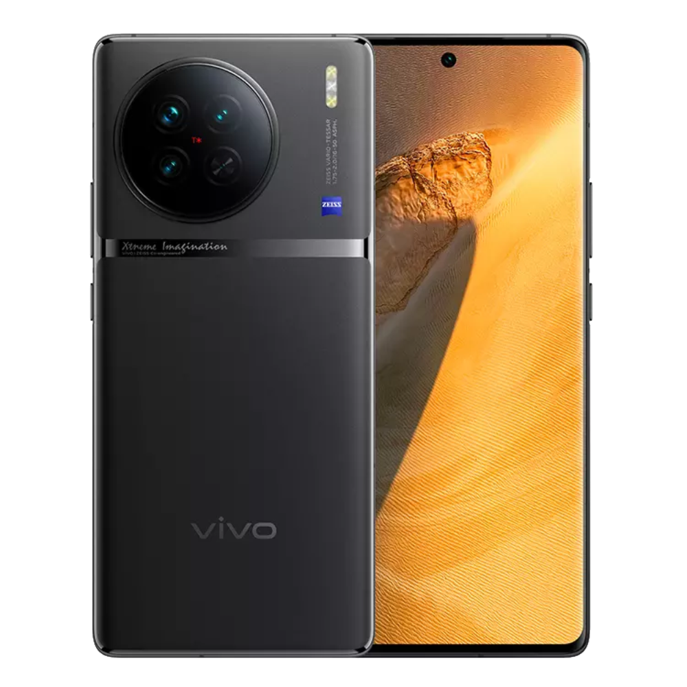 Vivo X90 Front and Back in Asteroid Black