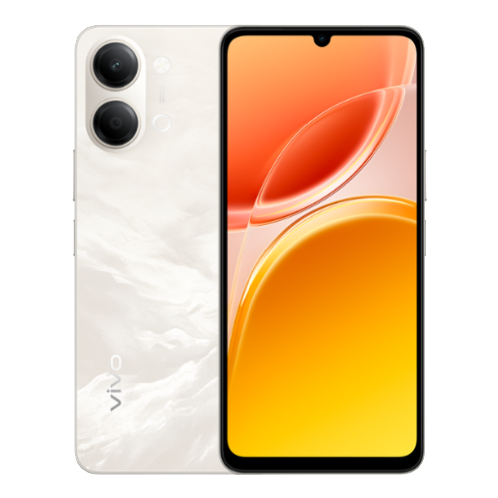 Vivo Y05 front and back in Summit Platinum