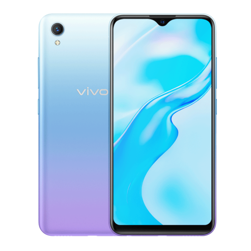 Vivo Y1s front back Aurora Blue