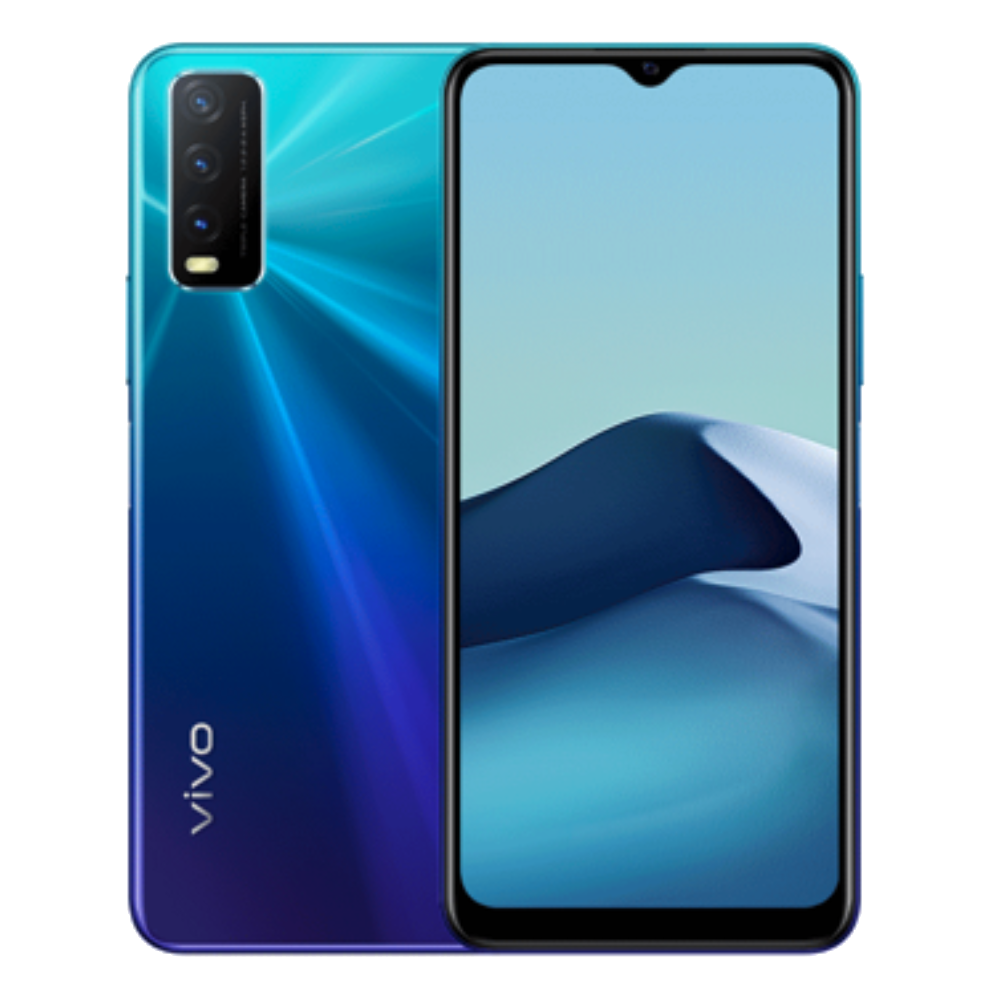 Vivo Y20s front back Nebula Blue