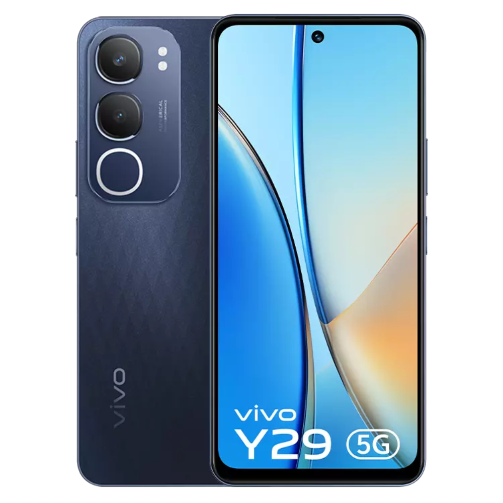 Vivo Y29 5G front and back in Diamond Black