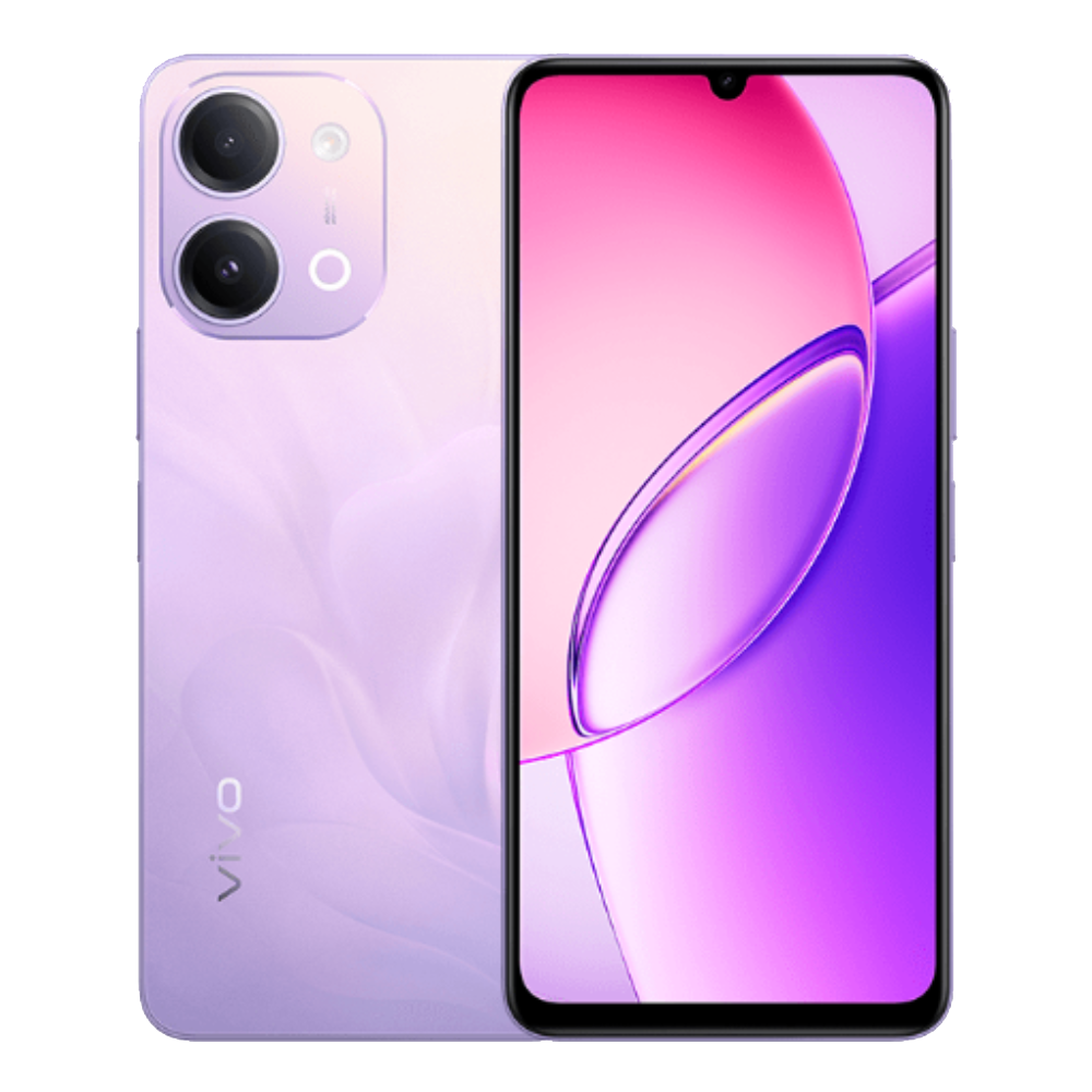 Vivo Y60 Front and Back in Lucky Purple