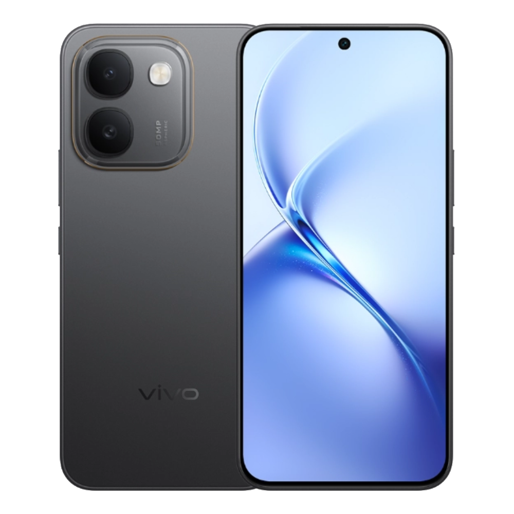 Vivo Y600 Obsidian Black Front and Back View