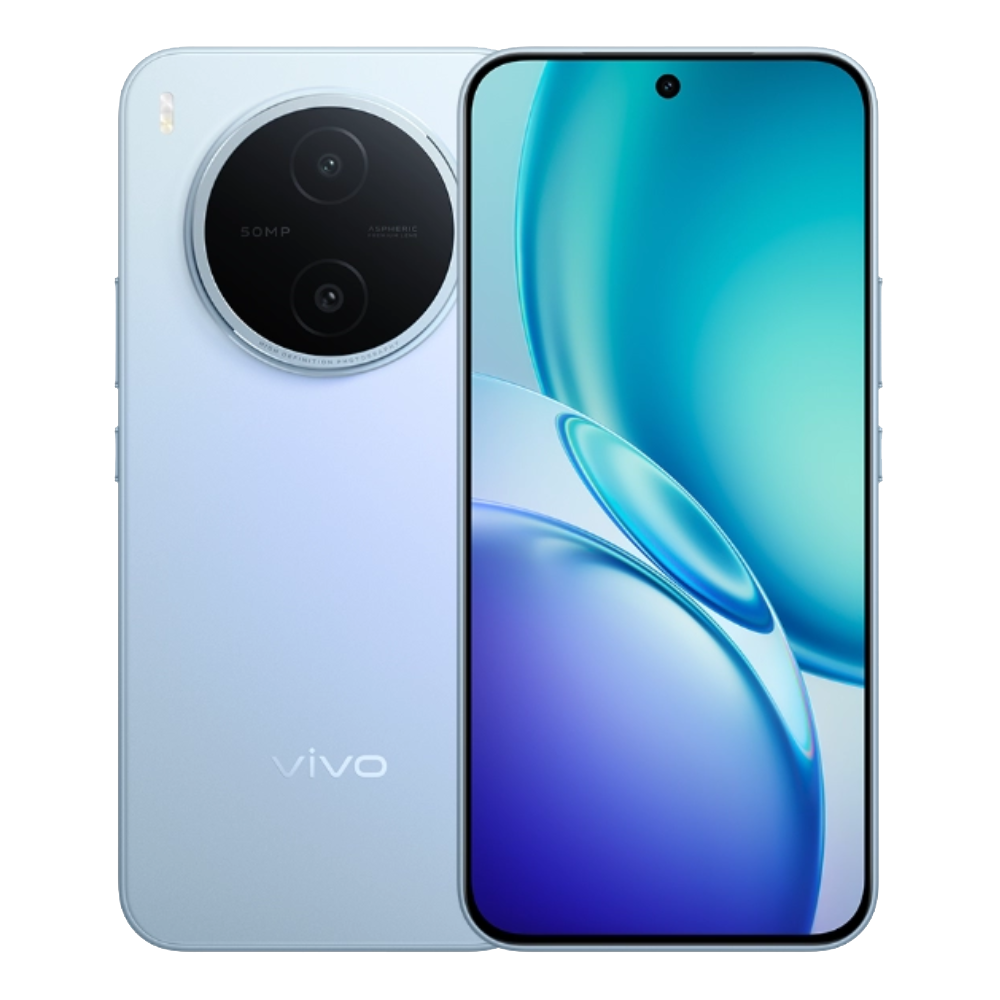 Vivo Y600 Pro front and back in Vast Blue