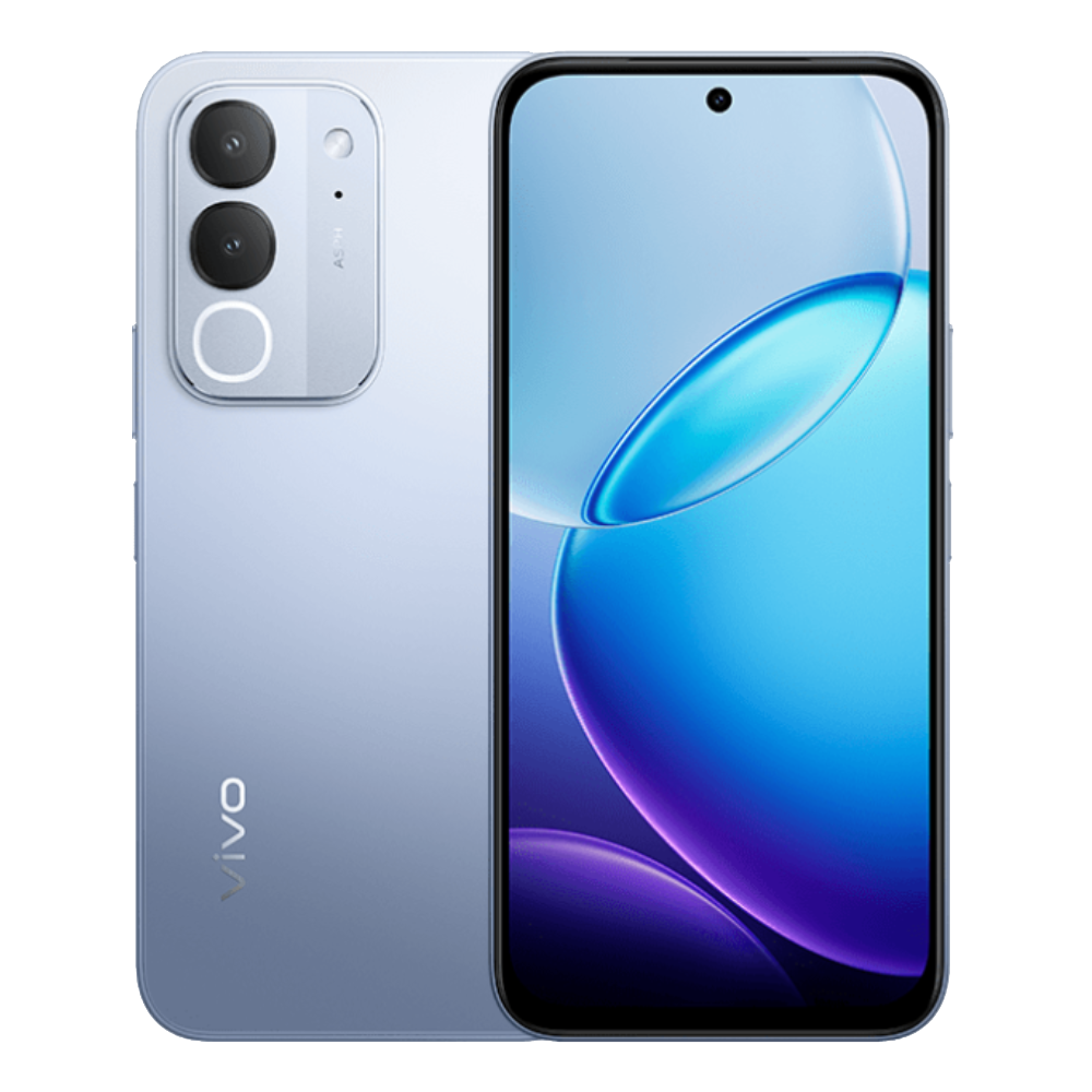 Vivo Y600i Clear Blue Front and Back View