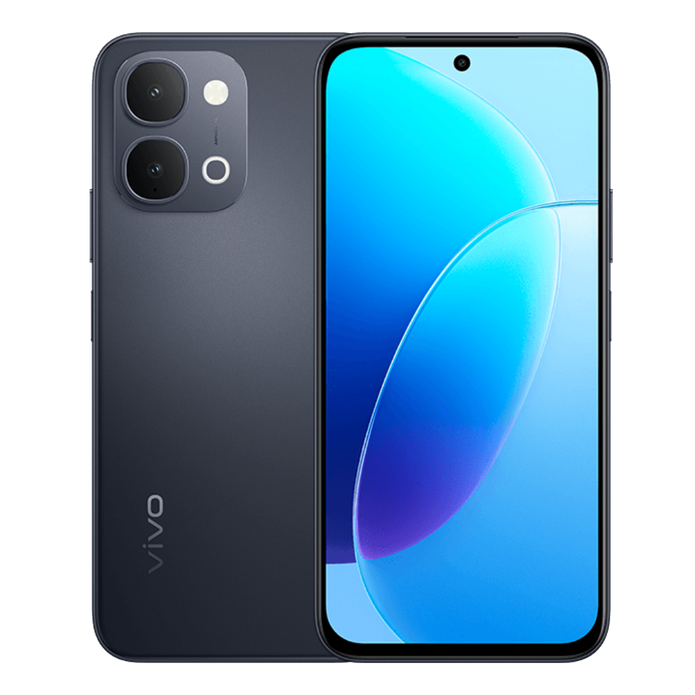 Vivo Y6a Obsidian Black Front and Back