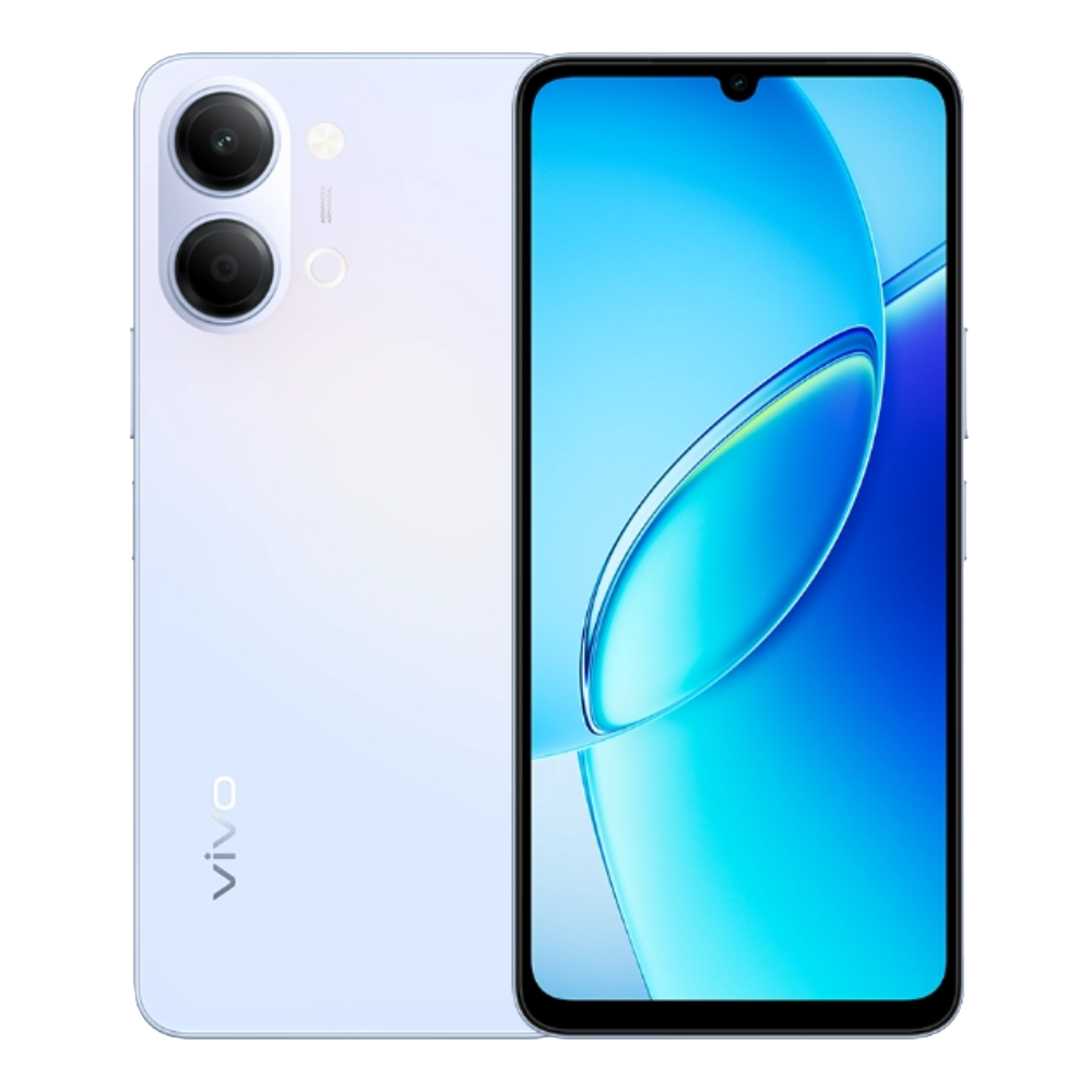 Vivo Y6t front and back in Sunset Blue