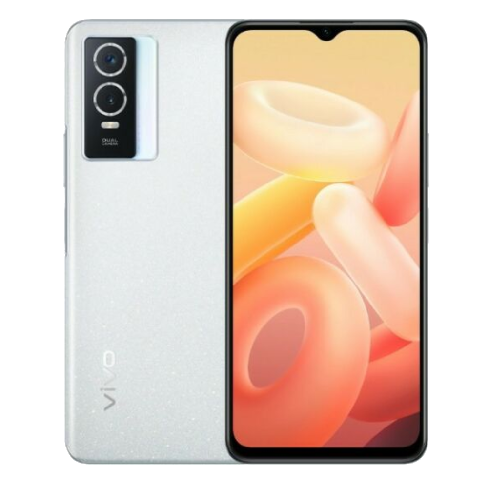 Vivo Y76s front back Star Diamond White