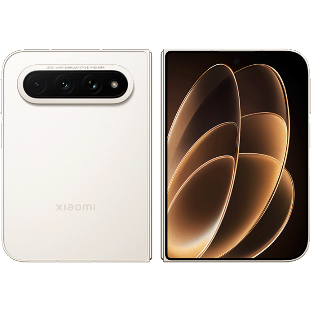 Xiaomi 18 Fold Warm Gold White Front and back View